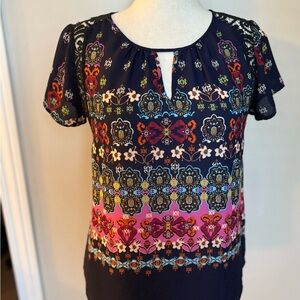 Floral Patterned Rene C top Women's Top